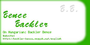 bence backler business card